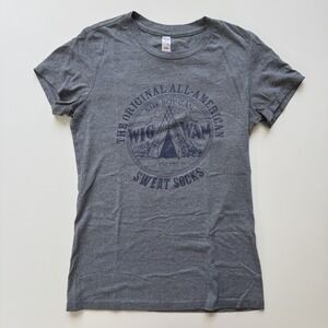 Wigwam Socks SheBoyGan Tee Shirt Womens‎ Medium Gray BELLA Made USA Wisconsin